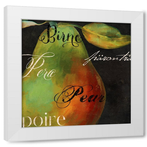 Painted Pear I White Modern Wood Framed Art Print by Sasha