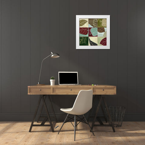 Leaf Story III White Modern Wood Framed Art Print by Sasha