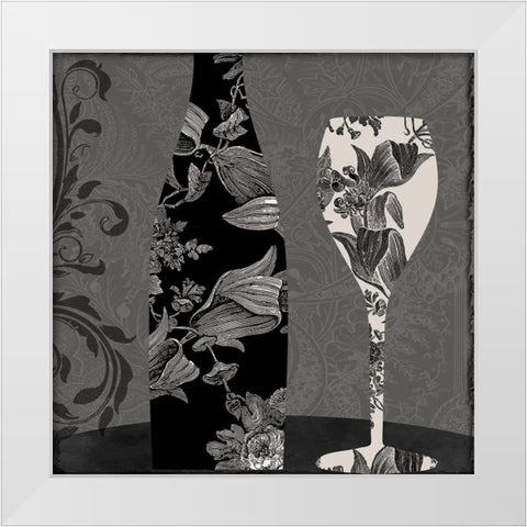 Vin Elegant II White Modern Wood Framed Art Print by Sasha