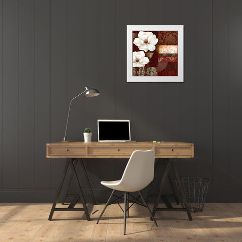 Flores Blancas III White Modern Wood Framed Art Print by Sasha