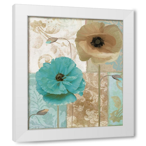 Beach Poppies I White Modern Wood Framed Art Print by Sasha