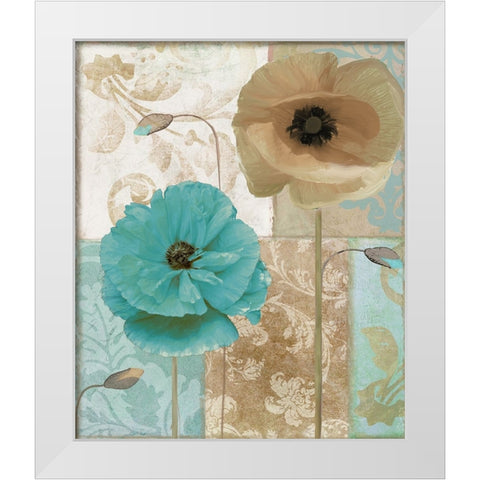 Beach Poppies I White Modern Wood Framed Art Print by Sasha
