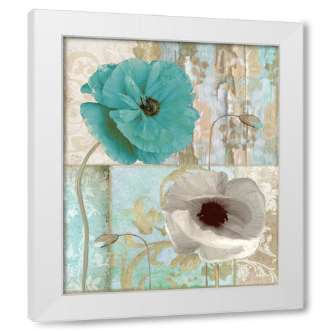 Beach Poppies II White Modern Wood Framed Art Print by Sasha