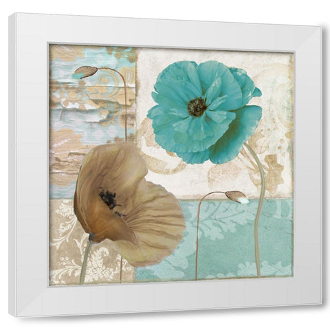 Beach Poppies IV White Modern Wood Framed Art Print by Sasha