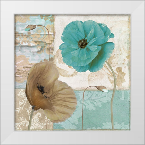 Beach Poppies IV White Modern Wood Framed Art Print by Sasha