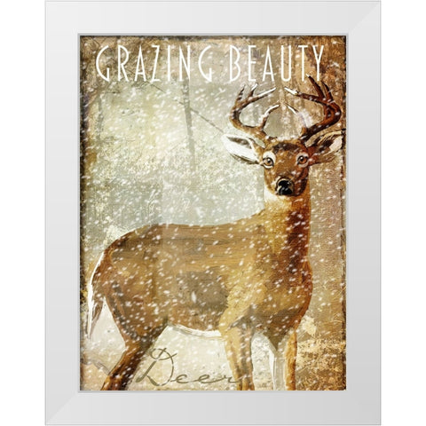 Winter Game Two White Modern Wood Framed Art Print by Sasha