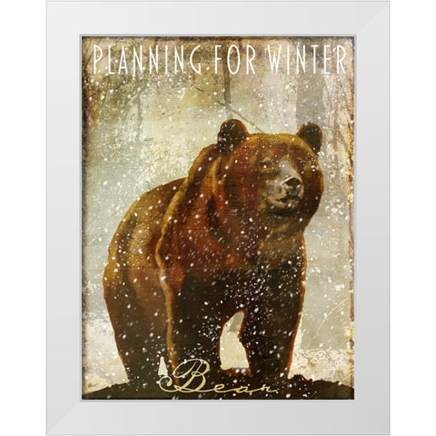 Winter Game Three White Modern Wood Framed Art Print by Sasha