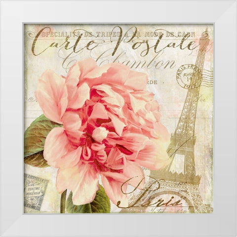 Bonjour One White Modern Wood Framed Art Print by Sasha