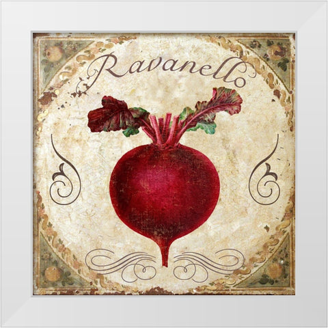 Mangia I White Modern Wood Framed Art Print by Sasha