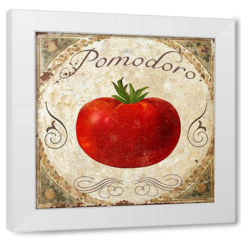 Mangia II White Modern Wood Framed Art Print by Sasha