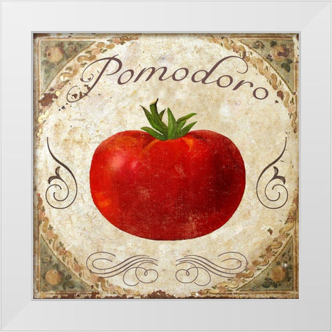 Mangia II White Modern Wood Framed Art Print by Sasha