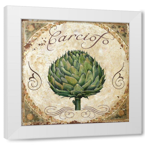 Mangia III White Modern Wood Framed Art Print by Sasha