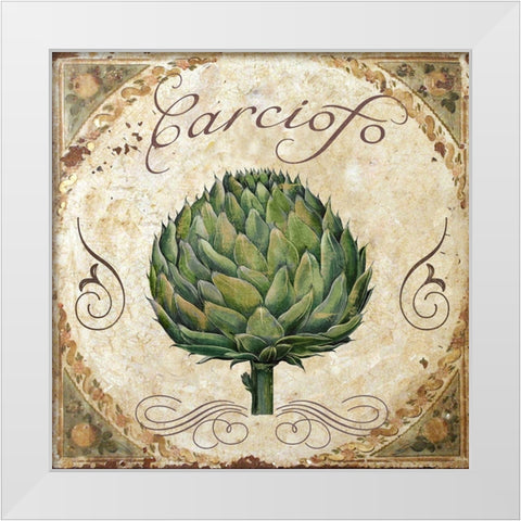 Mangia III White Modern Wood Framed Art Print by Sasha