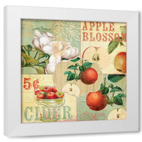 Apple Blossoms I White Modern Wood Framed Art Print by Sasha