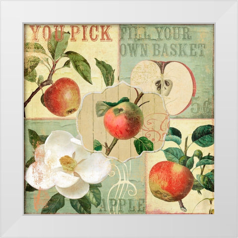 Apple Blossoms II White Modern Wood Framed Art Print by Sasha