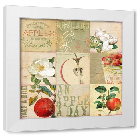 Apple Blossoms III White Modern Wood Framed Art Print by Sasha
