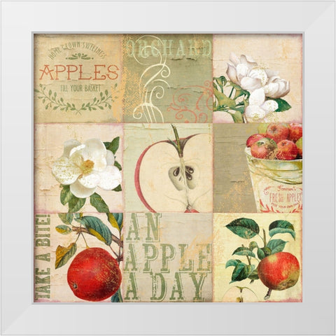 Apple Blossoms III White Modern Wood Framed Art Print by Sasha