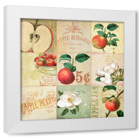 Apple Blossoms IV White Modern Wood Framed Art Print by Sasha