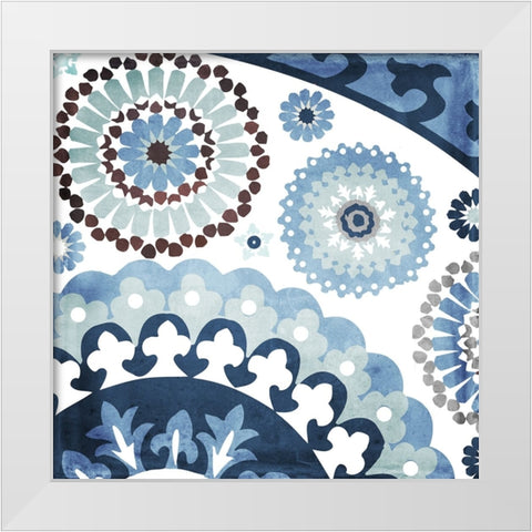 Moroccan Blues I White Modern Wood Framed Art Print by Sasha