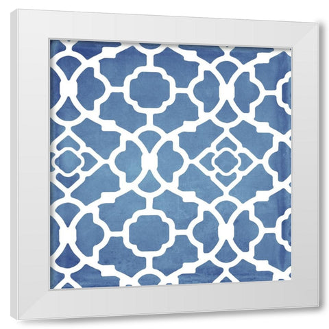 Moroccan Blues III White Modern Wood Framed Art Print by Sasha