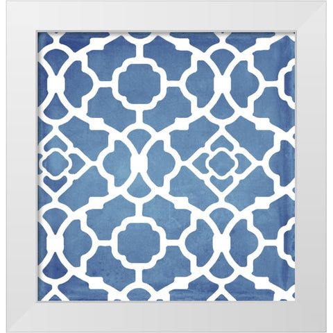 Moroccan Blues III White Modern Wood Framed Art Print by Sasha