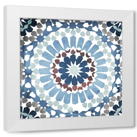 Moroccan Blues IV White Modern Wood Framed Art Print by Sasha