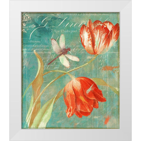 Mandarin Tulips White Modern Wood Framed Art Print by Sasha