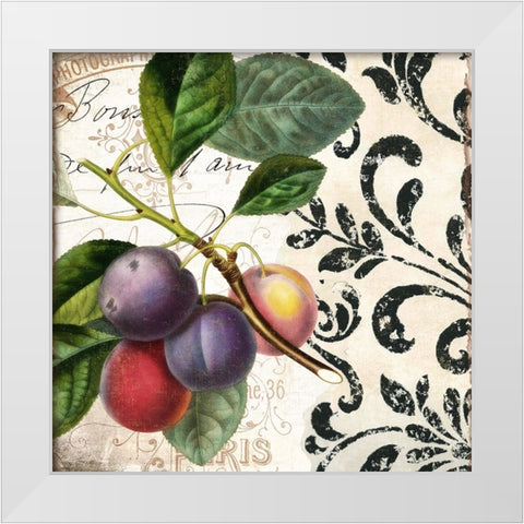 Les Fruits Jardin III White Modern Wood Framed Art Print by Sasha