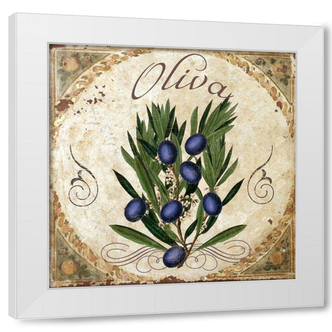 Mangia V White Modern Wood Framed Art Print by Sasha