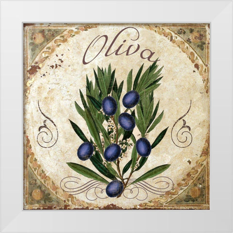 Mangia V White Modern Wood Framed Art Print by Sasha