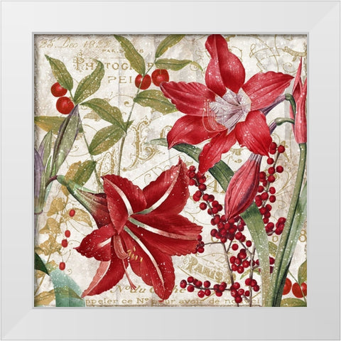 Christmas In Paris I White Modern Wood Framed Art Print by Sasha