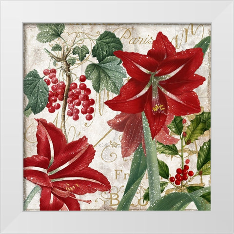 Christmas In Paris II White Modern Wood Framed Art Print by Sasha