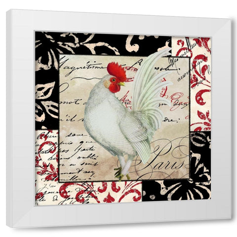 Europa White Rooster White Modern Wood Framed Art Print by Sasha