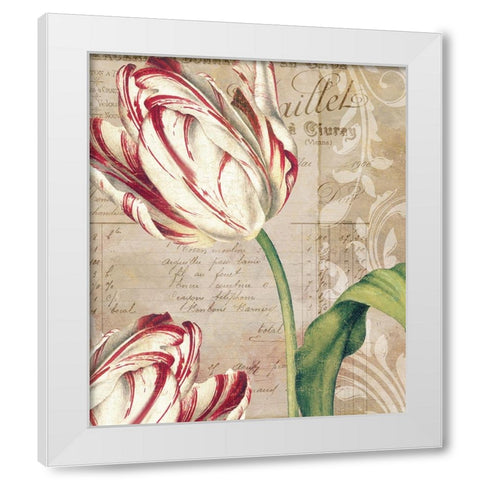 Tulips White Modern Wood Framed Art Print by Sasha