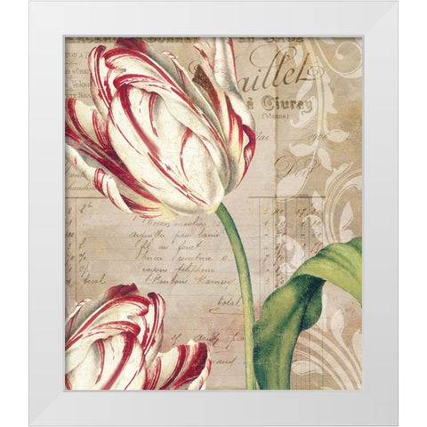 Tulips White Modern Wood Framed Art Print by Sasha