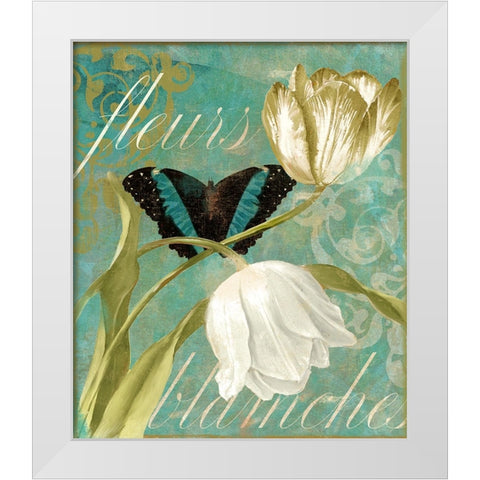 White Tulips White Modern Wood Framed Art Print by Sasha