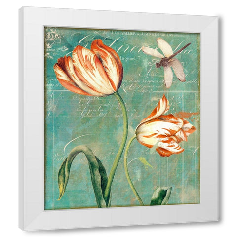 Tulips Ablaze I White Modern Wood Framed Art Print by Sasha