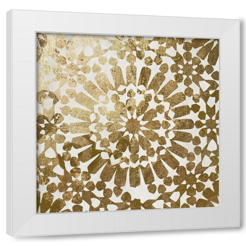 Moroccan Gold I White Modern Wood Framed Art Print by Sasha