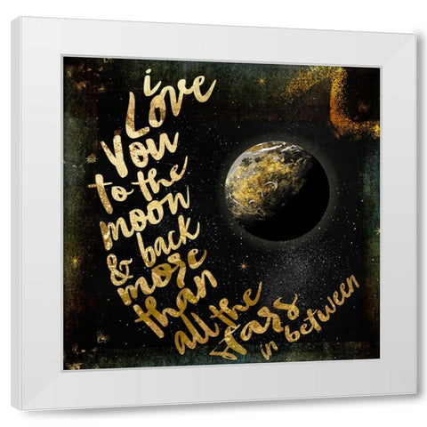 Moon and Back I White Modern Wood Framed Art Print by Sasha