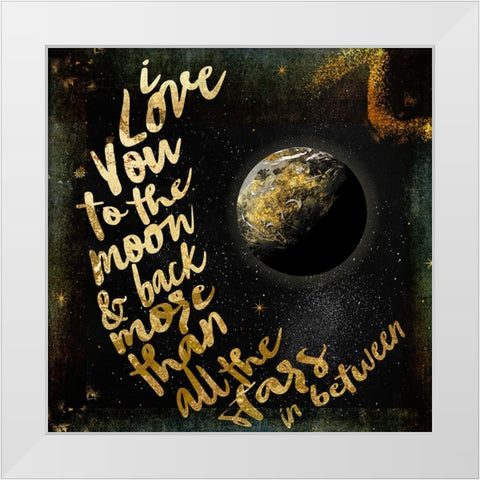 Moon and Back I White Modern Wood Framed Art Print by Sasha