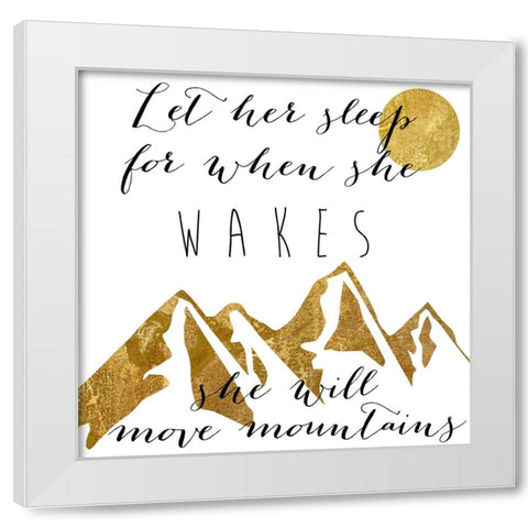 Mountains White Modern Wood Framed Art Print by Sasha
