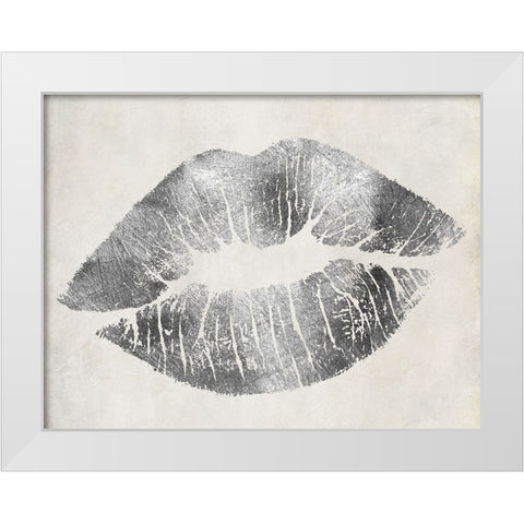 Hollywood Kiss Silver White Modern Wood Framed Art Print by Sasha