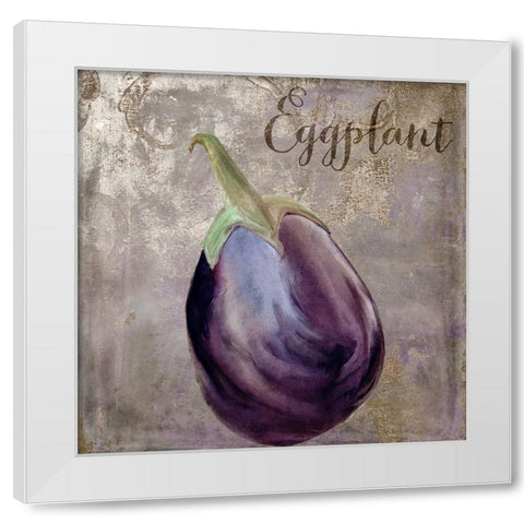 Medley_Gold_Eggplant White Modern Wood Framed Art Print by Sasha