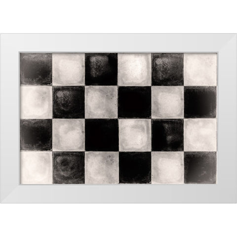 Floor Mat Checkerboard Tile White Modern Wood Framed Art Print by Sasha