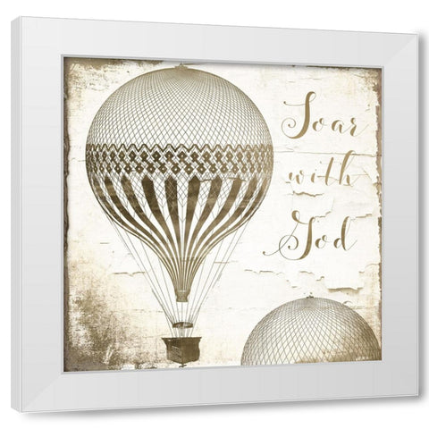 Gods Balloons I White Modern Wood Framed Art Print by Sasha