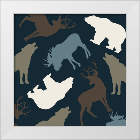 Animal Crackers III White Modern Wood Framed Art Print by Sasha