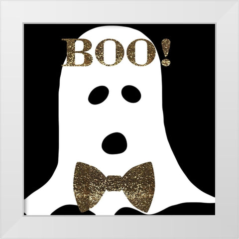 Gentleman Ghost White Modern Wood Framed Art Print by Sasha