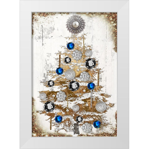 Tree of Jewels I White Modern Wood Framed Art Print by Sasha