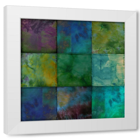 Fabric Squared I White Modern Wood Framed Art Print by Sasha