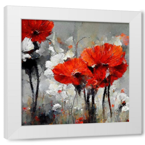 Poppy Playhouse I White Modern Wood Framed Art Print by Sasha